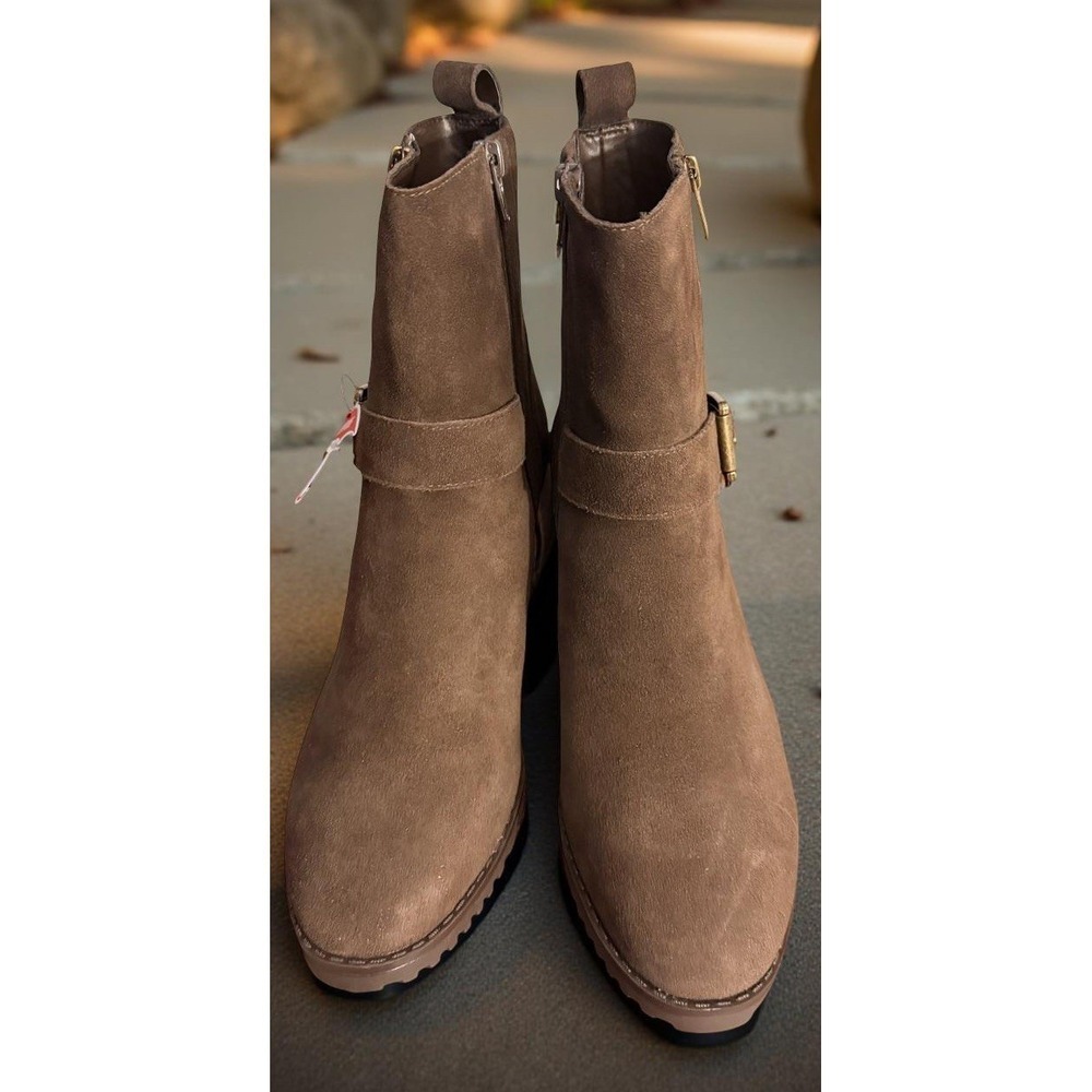 NEW Blondo Women's Talyn Java Suede Waterproof Ankle Boots Size 10M